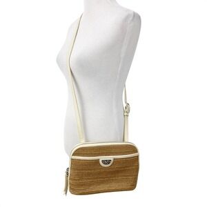 Brighton Jojo Straw Organizer Crossbody Bag Wheat‎ White Pretty Tough Collection